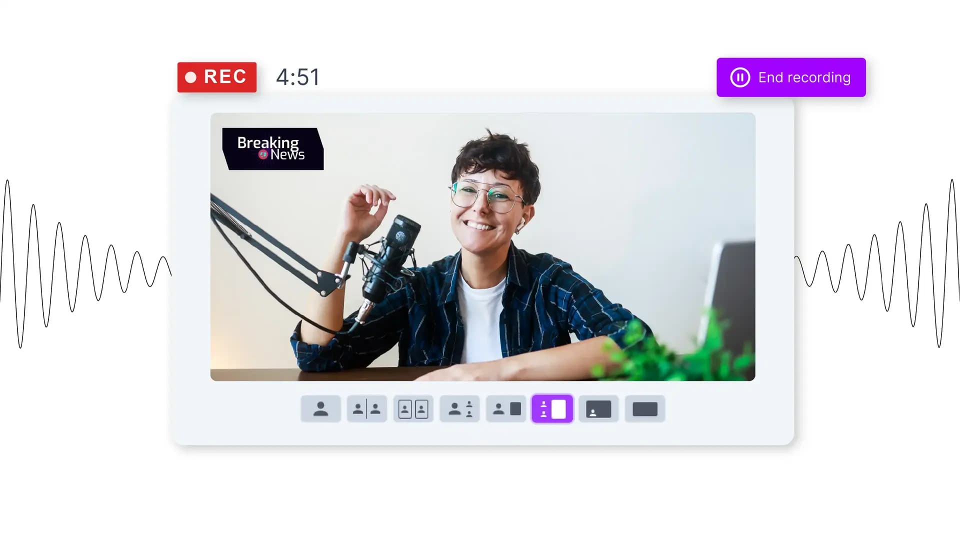 Cinema8 automatically recording a live stream and adding the replay to the video library as an editable interactive project.