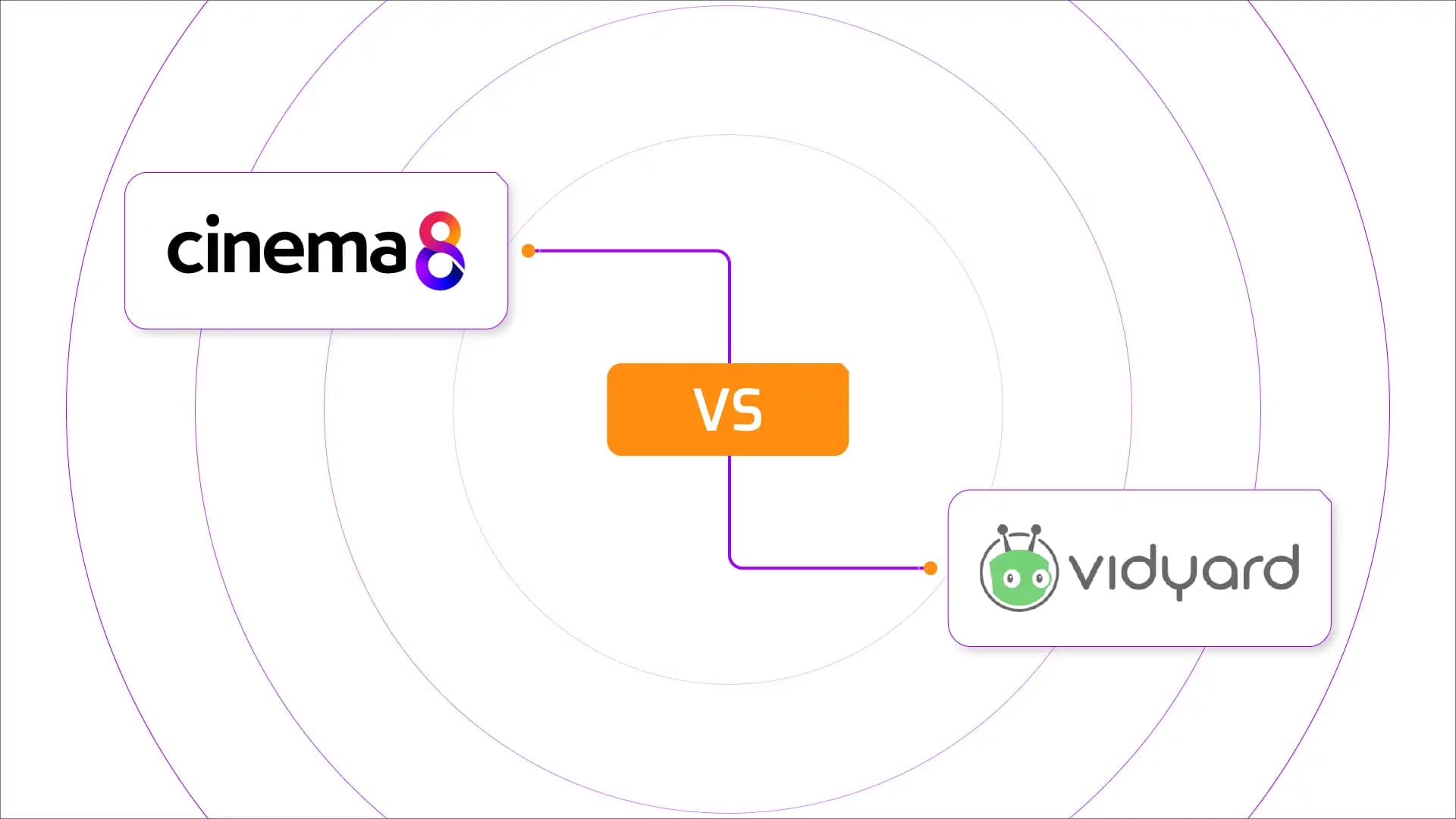 Vidyard and Cinema8's logos are on either side of a vs banner.